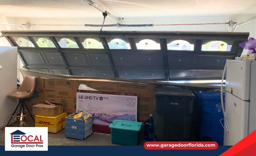 objects blocking garage door