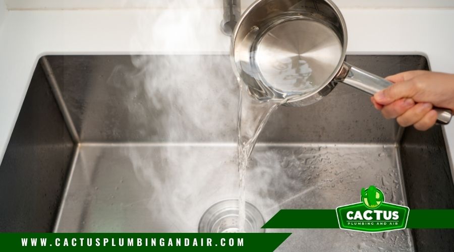 bathroom sink unclog with hot water flush