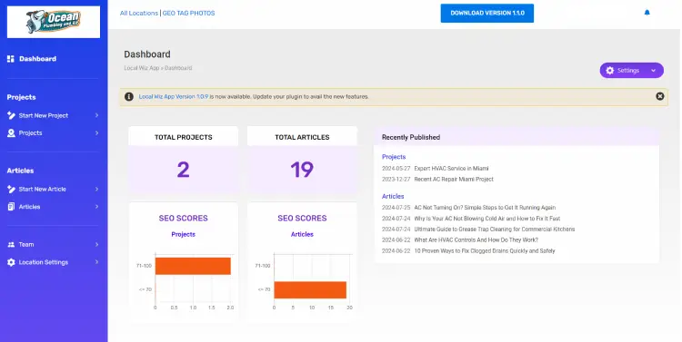 LW App - Dashboard - version 2